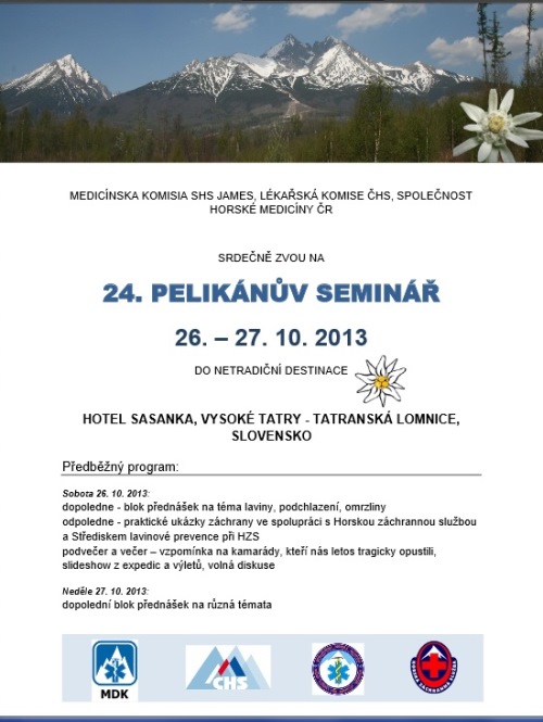 Pozvánka na otevřený seminář horské medicíny