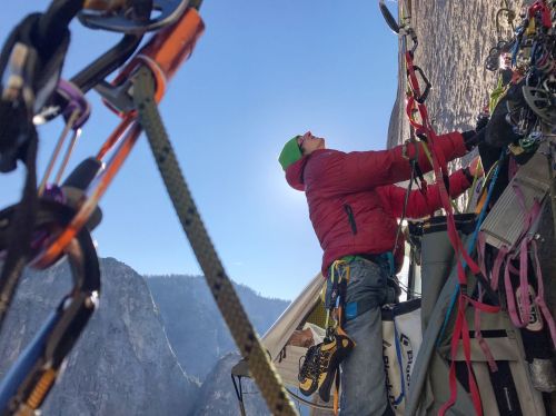 Adam Ondra v Dawn Wall 14.dlka, 4. den ostrho pokusu, foto by Pavel Blaek