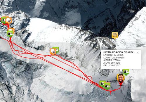 Alex Txikon na cest do C4 - GPS tracker