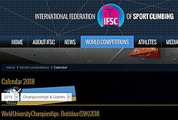 IFSC kalend 2018