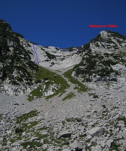 Mattstock, Zentrale Platte, 120m, 4c